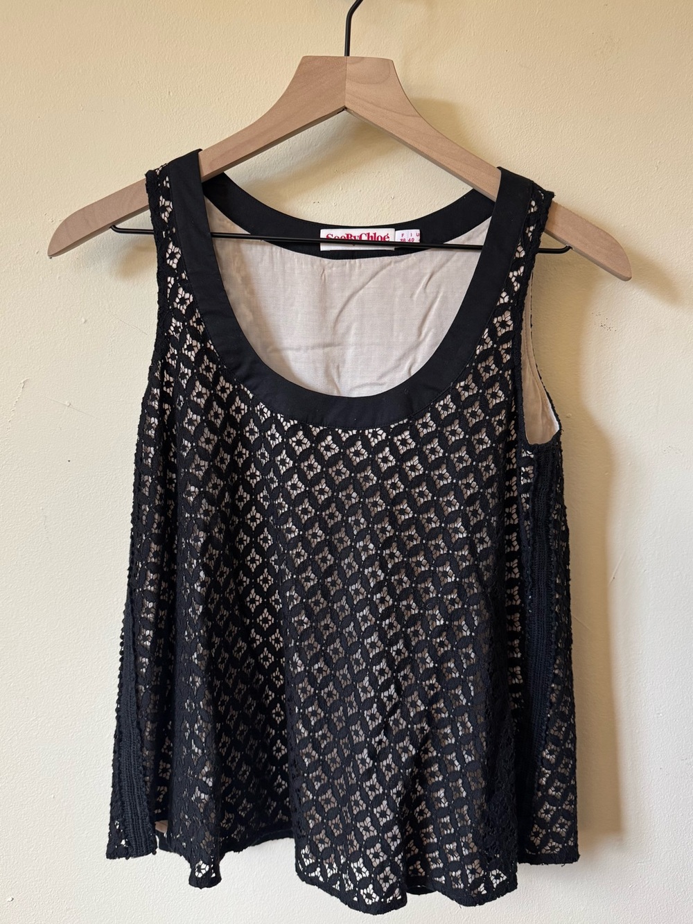 See by Chloe Lace Tank Top Size Small
